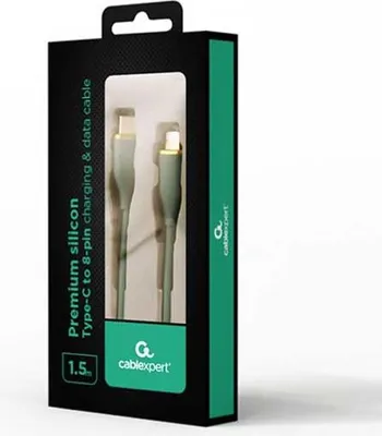 Zdjęcie produktu dla Gembird CC-USB2S-CM8PM-1.5M-G, 1,5 m, Lightning, USB C, Męska, Męska, Zielony