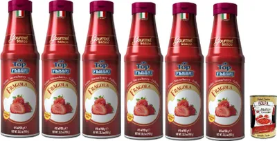 Produktbild von Fabbri Topping sauce Fragola, Erdbeere für Eis, Desserts und Kaffee 6x 950g Gluten-frei gebrauchsfertige Sauce + Italian Gourmet polpa 400g