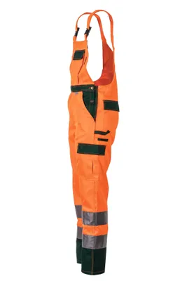 Produktbild von Planam Warnschutz Latzhose zweifarbig Gr. 48 orange/grün