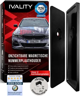 Image de Support magnétique pour plaques d'immatriculation (pour 2 plaques)