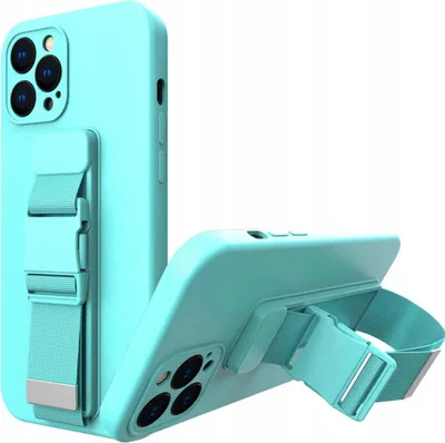 Immagine prodotto di Corda Custodia Gel con catena Cordino Borsa Iphone 13 Pro Max Azzurro