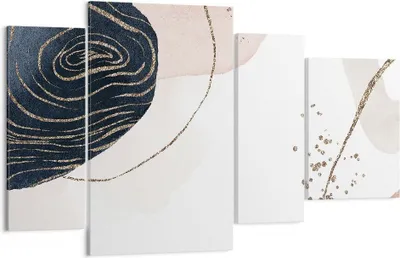 Produktbild von Bild auf Leinwand - Leinwandbild - 4 Teile - Abstraktion Modern Grafik - 120x70cm - Wand Bild - Wanddeko - Wandbilder - Leinwanddruck - Bilder - Wanddekoration - Leinwand bilder - DL120x70-4217