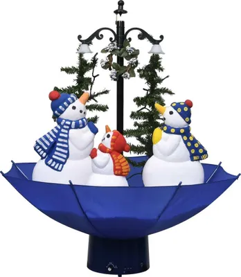 Zdjęcie produktu dla vidaXL Choinka ze śniegiem i podstawą parasola niebieska 75 cm PVC