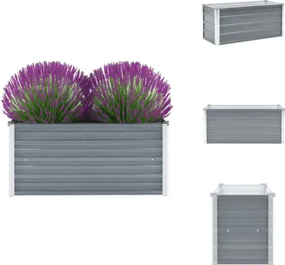 Obrázok produktu pre vidaXL Zvýšený záhradný záhon z pozinkovanej ocele 100x40x45 cm Sivá - Kvetináče a sadenice