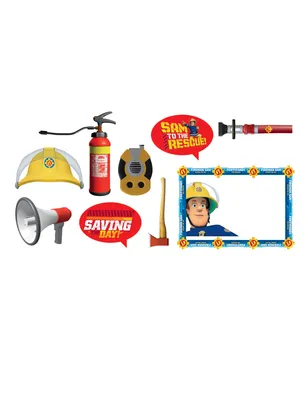 Produktbild von amscan Fotorequisiten-Set Feuerwehrmann Sam 2017, 9-teilig