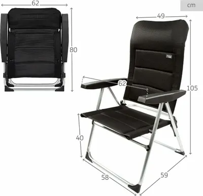 Produktbild von Gepolsterte Campingstuhl Aktive 49 x 59 x 105 cm
