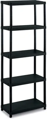Modulares Kunststoffregal, 5 Böden, 30 kg, L70xB30xH174 cm