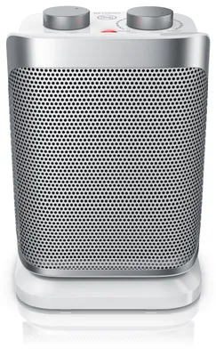 Image de Chauffage ventilateur céramique Brandson, 1500 W, avec oscillation de 40 degrés, 2 niveaux de puissance, thermostat d'ambiance réglable, mode ventilateur, fonctionnement silencieux (47 dB), couleur blanche et argentée