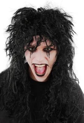 Produktbild von Perücke Rocker Rockerperücke schwarze Hardrockerperücke Hardrocker Heavy Metal Punk Rock Langhaarperücke schwarz