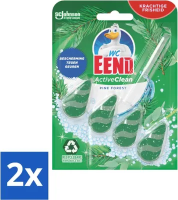 Produktbild von Toilettenente - Active Clean Pine Forest - Toilettenblock - 1 Toilettenblock - Vorteilspack - 2 Stücke