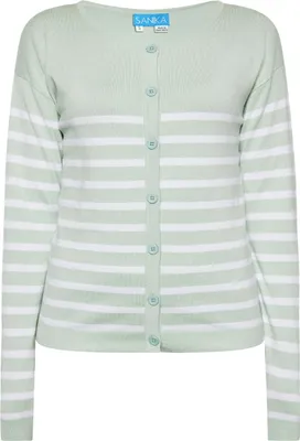 Image de SANIKA Cardigan femme - menthe blanc, S