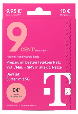 Produktbild von Telekom MagentaMobil Prepaid Basic Simkarte mit 10 € Startguthaben