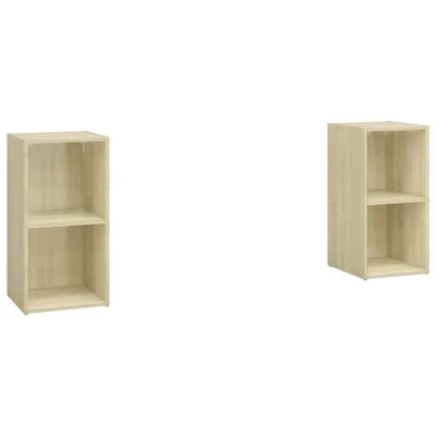 Produktbild von vidaXL TV-Schränke 2 Stk. Sonoma-Eiche 72x35x36,5 cm Holzwerkstoff