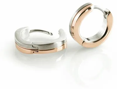 Produktbild von Boccia Damen Creolen 0563-05 Titan bicolor roségoldplattiert