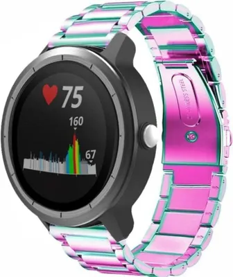 Produktbild von Strap-it Garmin Vivoactive 3 Gliederarmband (Regenbogen)