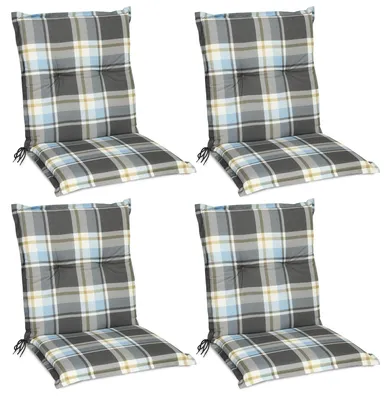 Produktbild von Beautissu 4er Set Sunny BK Niedriglehner Auflagen 100x50 cm in Blau Kariert