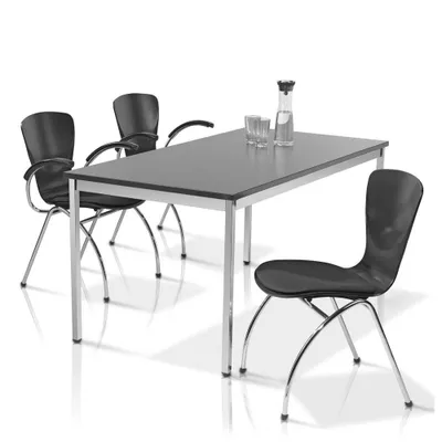 Produktbild von SODEMATUB Mehrzwecktisch esche-schwarz rechteckig, Vierkantrohr chrom, 120,0 x 80,0 x 74,0 cm