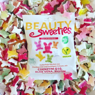 Produktbild von Zuckerfreie Häschen 125g Fruchtgummi inkl. Veggie Sweets Bienenfutter Vegan Palmölfrei Glutenfrei Zuckerfrei Fettfrei Sojafrei