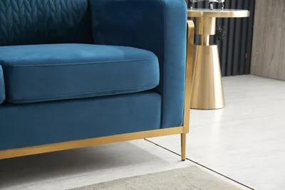 Obrázek produktu pro Dvoumístná pohovka Designové čalounění Moderní 100% textilní tkanina Moderní dvoumístná pohovka