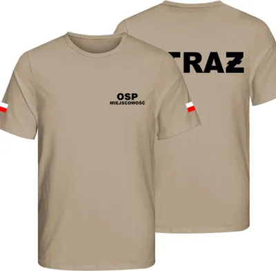 Produktbild von T-Shirt mit Feuerwehr-Standortflaggen Piaskowa JRG KGSR Personalisierung