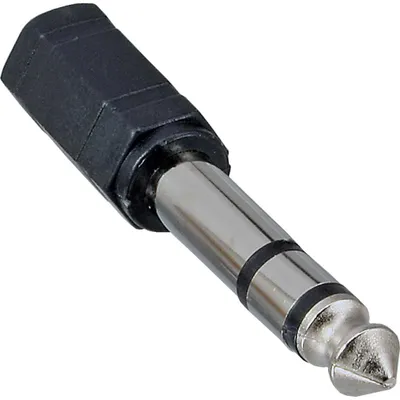 Produktbild von InLine Audio Adapter, 6,3mm Klinke Stecker an 3,5mm Klinke Buchse, Stereo, 3.5mm jack female, 3.5mm F, Schwarz
