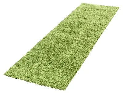 Produktbild von Villa Möbel Lifiva Wohnzimmer-Teppich, Hochflor-Teppich, Shaggy, Einfarbig, Farbe:Grün, Grösse:60x110 cm