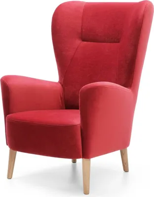 Produktbild von FURNLUX Sessel Next Rot Und Eiche 71cm / Hauptfarbe: Rot / Abmessungen: 71 x 110 x 93 cm