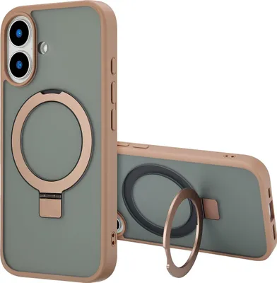 Zdjęcie produktu dla Accezz Ring Stand Backcover z MagSafe dla Apple iPhone 16 - brązowy