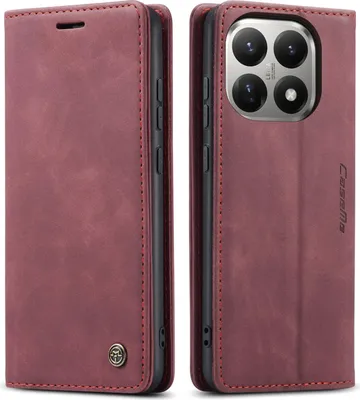 Produktbild von Hülle für Xiaomi 15T Retro Kunstledertasche mit Standfunktion Schutzhülle Rot