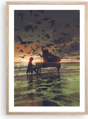 Produktbild von Gerahmtes Poster - Rahmen in heller Eiche - Klaviermusik - 50x70 cm - Wand Bild - Wanddeko - Wandbilder - Kunstposter - Wandposter - Bilderrahmen - Bilder - Kunstdruck - Wandbild - P2NPA50x70-3911