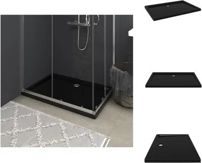 Produktbild von vidaXL Duschtasse ABS Rechteckig Schwarz 80x110 cm -  Duschwannen