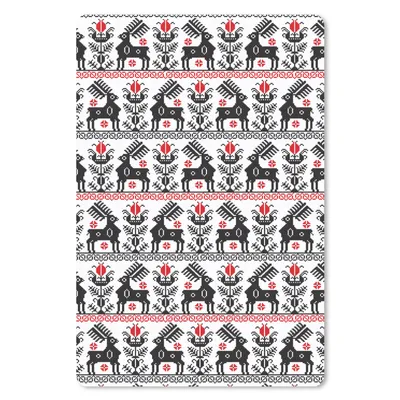 Produktbild von MuchoWow® Mauspad Mousepad Hirsche - Muster - Schwarz - Rot 18x27 cm - Mousepads - Maus Mat - Pad - Mausunterlage