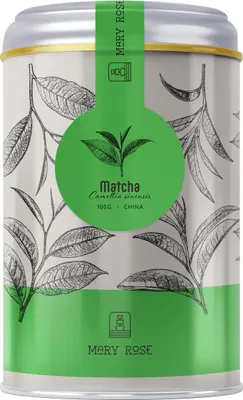 Produktbild von Mary Rose - Matcha Tee Pulver in Dose 100g - Grüner Tee Aus Hangzhou - Intensives Umami Aroma - Perfekt für Matcha Latte, Smoothies, Backen
