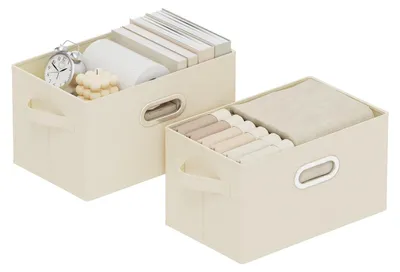 Immagine prodotto di Contenitori pieghevoli in tessuto, set di 2, ideali per abbigliamento e libri