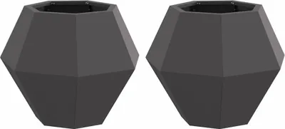 Immagine prodotto di vidaXL Fioriera 2 pezzi Nero 50 x 50 x 40 cm Acciaio