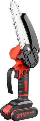 Produktbild von Mini-Kettensäge 4 Zoll 6 Zoll tragbare Kettensäge mit Sicherheitsschloss 2 Ketten 21V Akku betriebene Elektro-Kettensäge Schnurlos für Äste