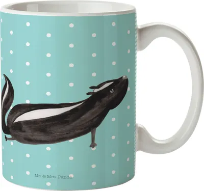 Produktbild von Mr. & Mrs. Panda Trinklernbecher Stinktier Yoga - Türkis Pastell - Geschenk, Kindertasse, Liebe, Plastikbecher, Pott, Mehrwegbecher, Lebe, Kindertrinkbecher, Skunk