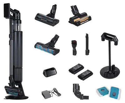 Produktbild von Samsung VS90F40DEK, 2-in-1-Stabstaubsauger, Schwarz, 0,5 l, Trocken, HEPA, Multizyklonisch/Filterung