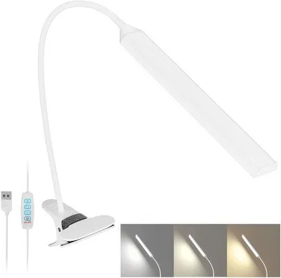 Immagine prodotto di Lampada a LED dimmerabile Ibenzoa® con morsetto, flessibile collo di cigno, 3 modalità di illuminazione e 10 livelli di luminosità, alimentazione tramite USB – ideale per la scrivania