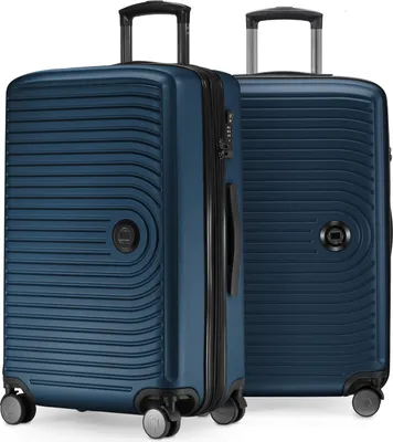 Image de HAUPTSTADTKOFFER - Mitte - Lot de 2 valises à coque dure de taille moyenne Trolleys avec soufflet extensible Trolley de voyage,bleu foncé