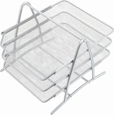 Produktbild von Briefablagenset Metall 3 Fächer 295x275x350mm silber