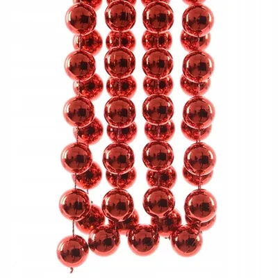 Produktbild von Perlenkette Band Girlande Kunststoff Ø.2 cm L.2,7 m weihnachtsrot