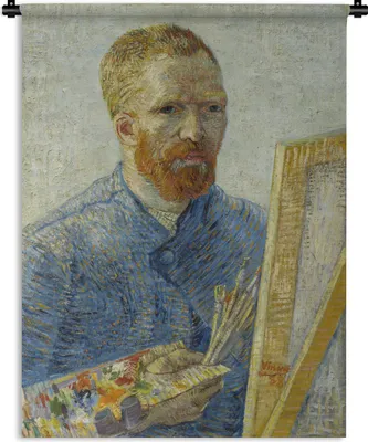Produktbild von MuchoWow® Wandteppich Wandbehang Selbstbildnis als Maler - Vincent van Gogh 60x80 cm Tapisserie Dekoration Wandtuch - Decke - Wandtücher - Wohne