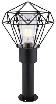 Produktbild von Stehlampe, Edelstahl, schwarz, Metall, IP44, H 50 cm