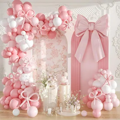 Produktbild von Luftballon Girlande Rosa Weiß 108 Stück für Babyparty Geburtstag Hochzeit