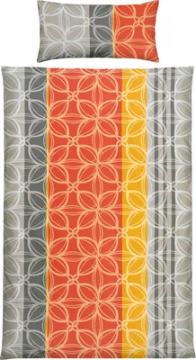 Produktbild von Erwin Müller Bettwäsche orange-grau-gelb 1x 155x220 cm + 1x 40x80 cm