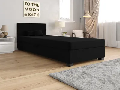 Produktbild von Einzelbett mit Polsterung 110x195 LOCIKA 2 - schwarz