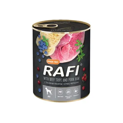 Zdjęcie produktu dla RAFI mokra karma dla psa z żołądkami wołowymi i szynką 800g Dolina Noteci