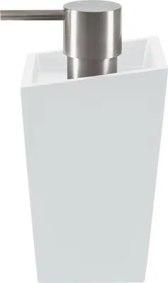 Produktbild von Spirella Seifenspender "Yoshi" | mit Edelstahlpumpe | Flüssigseifen-Spender | Polyresin | 350ml | Langliebig und Robust | Weiß