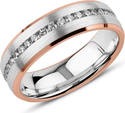 Produktbild von Bicolor mit Rosévergoldeten Rändern und Zirkoniareihe R8598cz